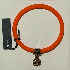 Marc by Marc Jacobs Orange Silicone Bracelet with Gold Charm/ NWT